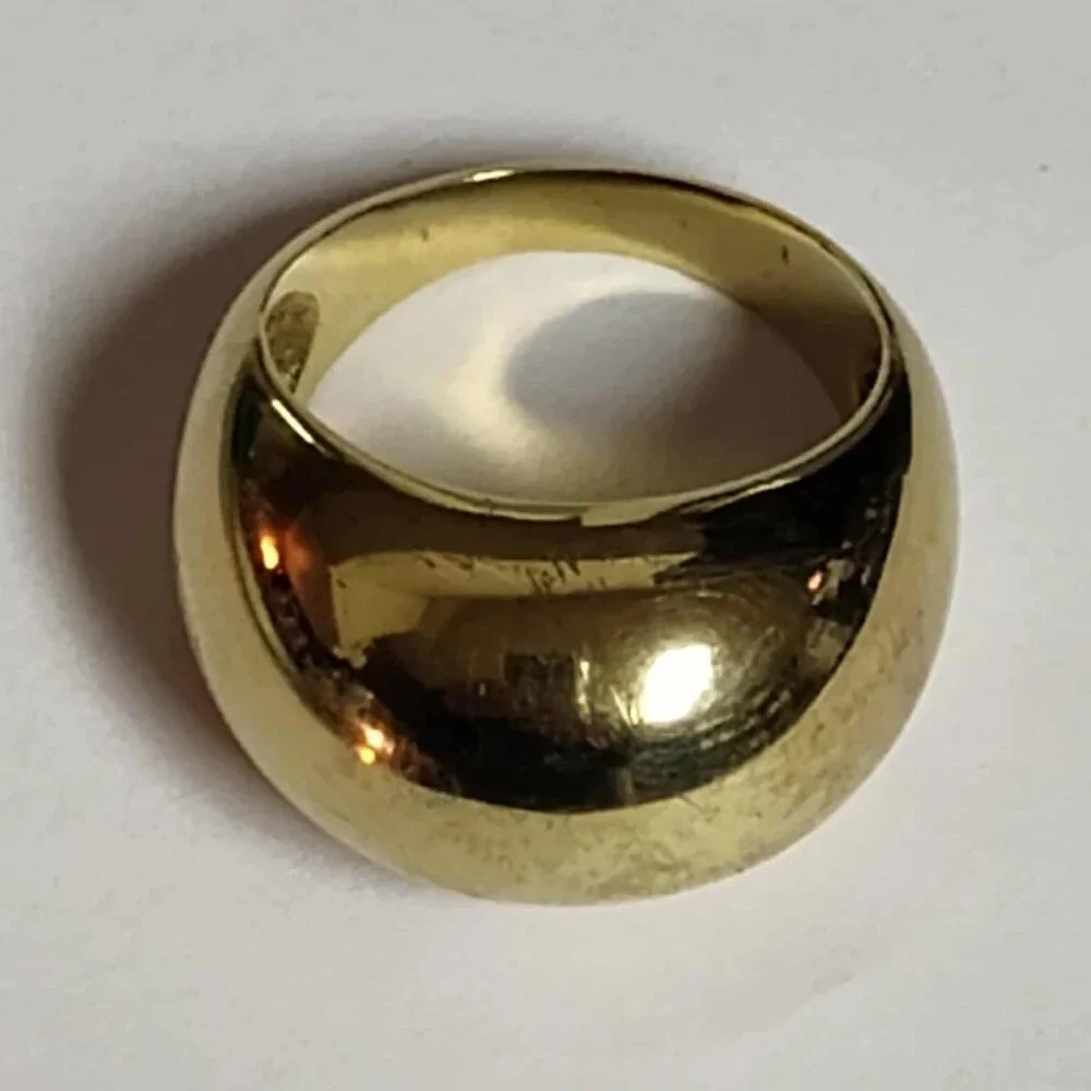 MODA AL MASSIMO(R) 18K YELLOW GOLD OVER BRONZE POLISHED DOME RING - size 7